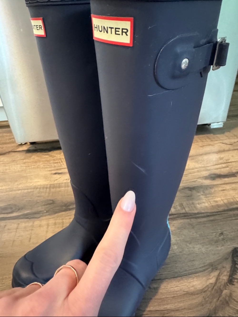 Hunter Tall Matte Navy Rubber Boots - Picture 8 of 14